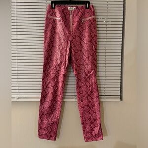 Pink Snake Print Pants